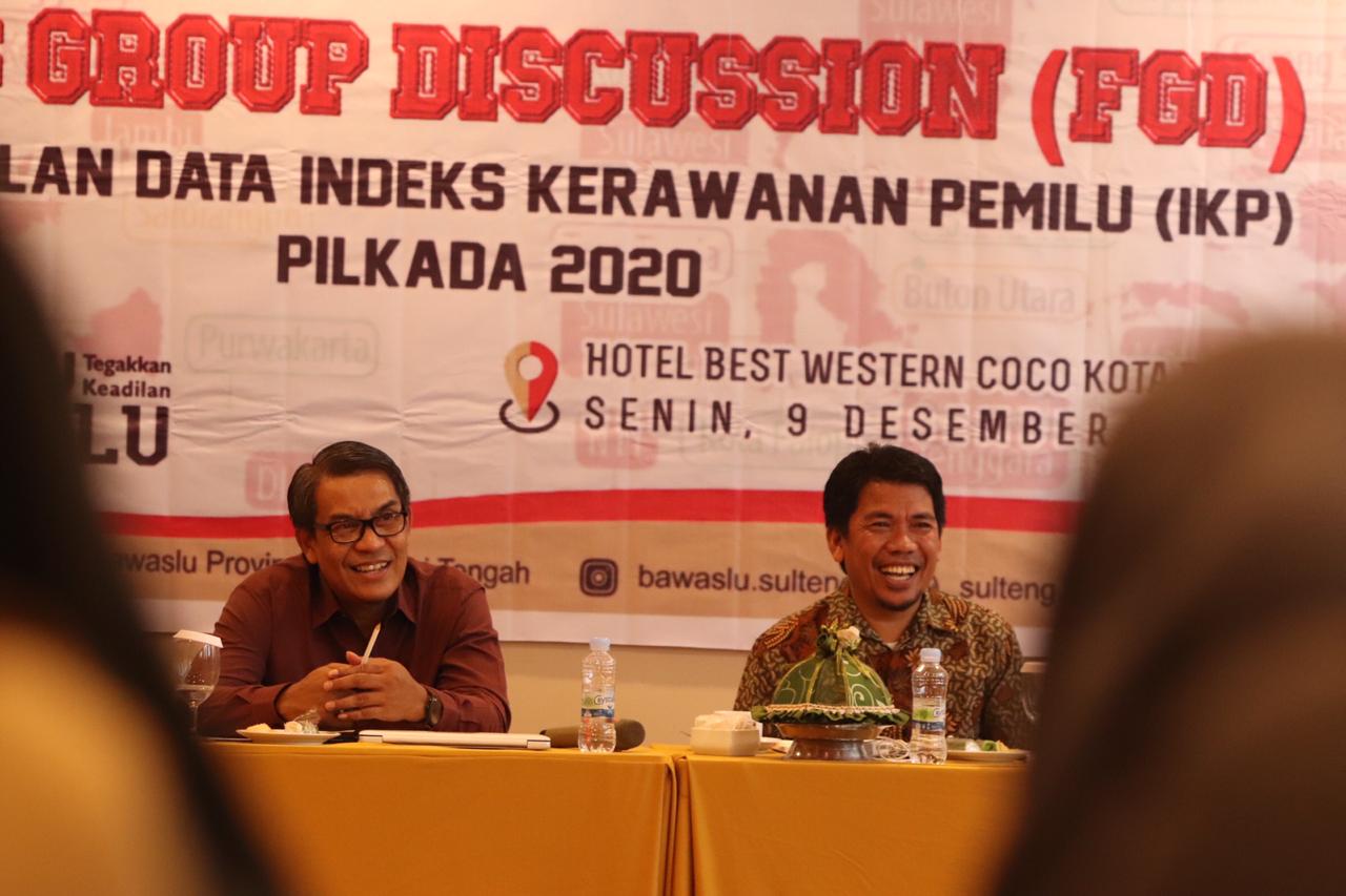 Bawaslu Sulteng Kumpulkan Stakeholder Bahas IKP Pemilihan 2020