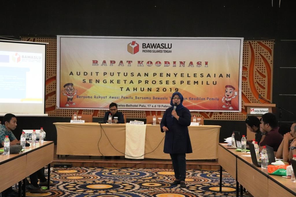 Bawaslu Sulteng Audit Putusan Sengketa Proses Pemilu Bawaslu Kabupaten/Kota