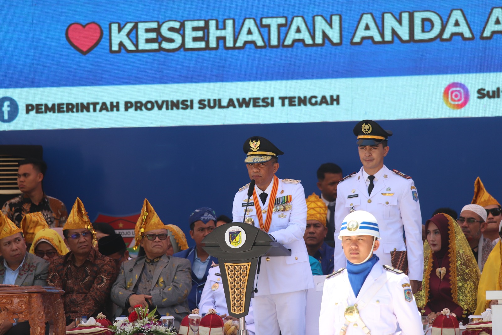 Bawaslu Sulteng Hadiri Upacara Hut Ke-61 Provinsi Sulawesi Tengah