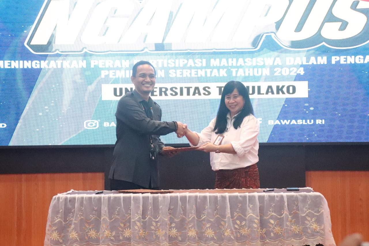 Bawaslu Sulteng Teken MoU dengan Universitas Tadulako, Mahasiswa Siap Kawal Pemilihan 2024