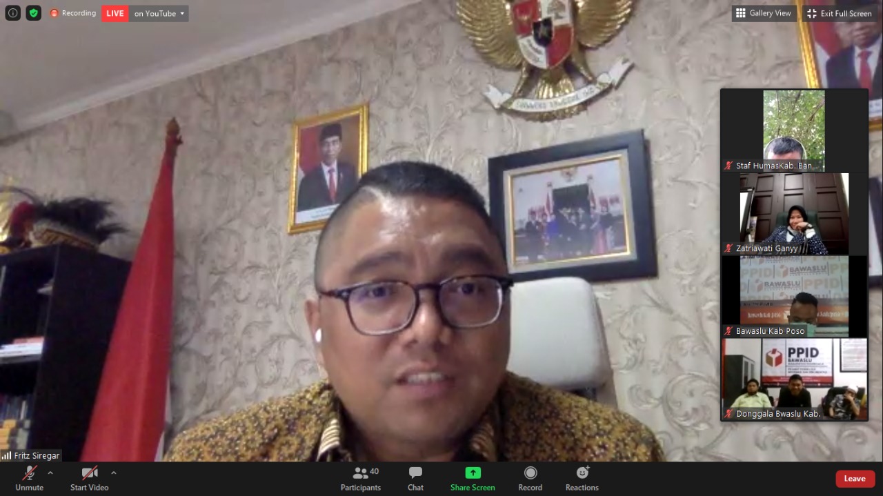Fritz Apresiasi Capaian Kegiatan Kehumasan Bawaslu Sulteng