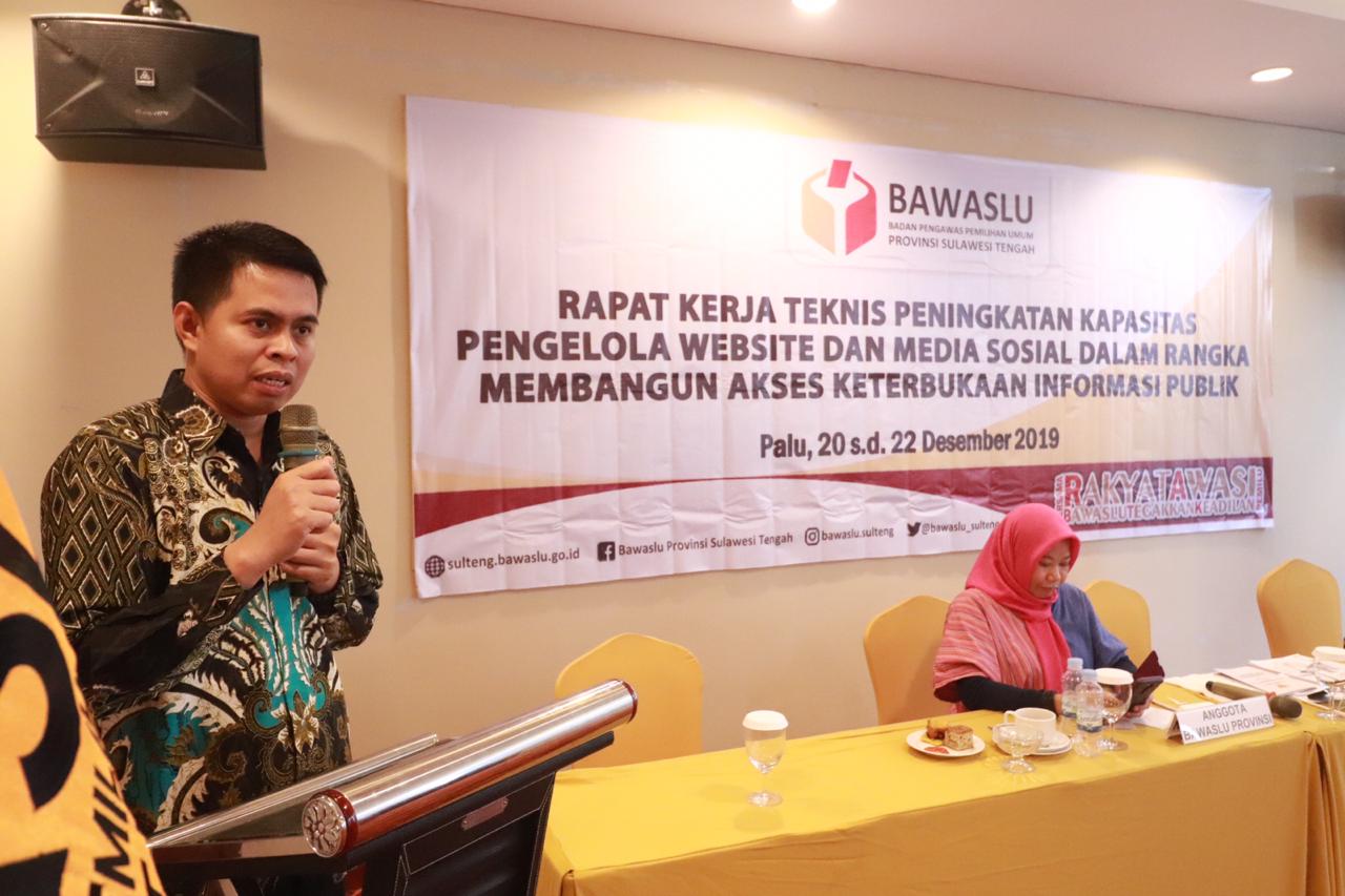 Ketua Bawaslu Sulteng: Humas Harus Bangun Brand Positif Bawaslu