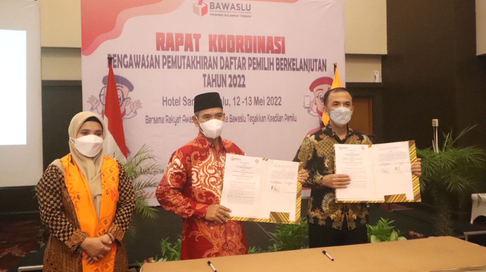 Bawaslu Sulteng Teken MOU dengan UIN Dato Karama Palu dan GP Ansor untuk Pengawasan Partisipatif
