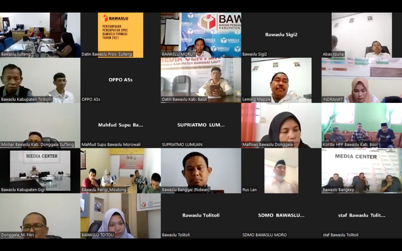 Bawaslu Sulteng Sosialisasikan Instruksi Pelaksanaan Rapat Pleno kepada Bawaslu Kabupaten/Kota