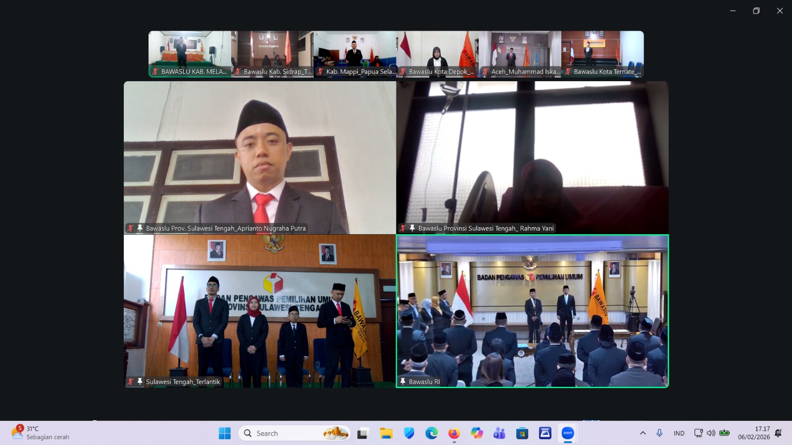 Dewi Tisnawaty Dorong Profesionalisme Aparatur Bawaslu Sulteng (1)