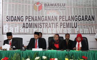 Bawaslu Sulteng Mulai Sidangkan Pelanggaran Administratif Pemilu