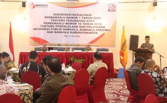 Bawaslu Sulteng Kenalkan PPID Lewat Sosialisasi Perbawaslu 1 Tahun 2022 tentang Pengelolaan dan Pelayanan Informasi